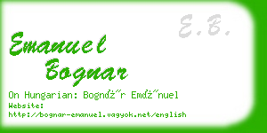 emanuel bognar business card